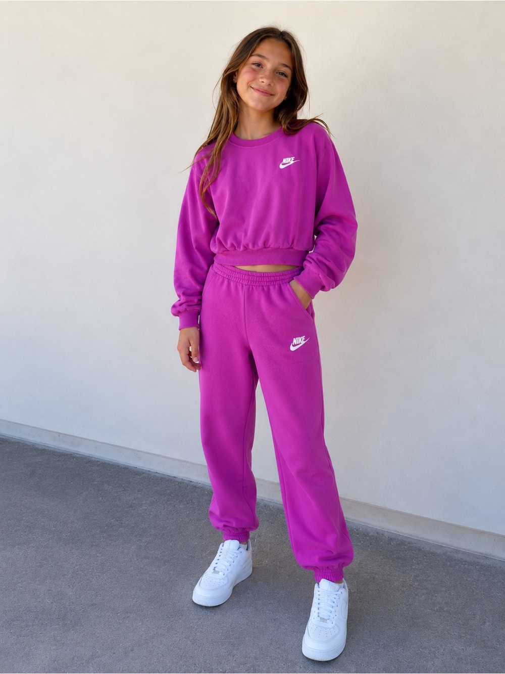 Nike Pink Jogger Set Girls Small Athleisure Kidcore